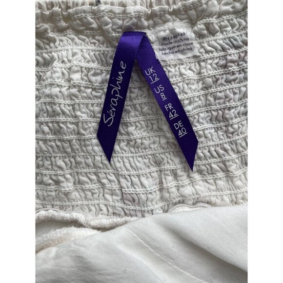 Seraphine Maternity Maxi Dress UK 12/US 8 White Pink Paisley Print Sleeveless - Picture 5 of 5